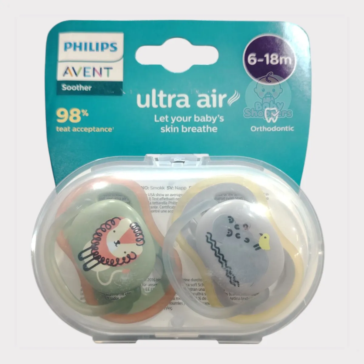 Philips Avent Ultra Air Orthodontic Baby Soother 6-18 month Philips Avent Ultra Air Orthodontic Baby Soother 6 18 month Philips Avent Ultra Air Orthodontic Baby Soother 6-18 month
