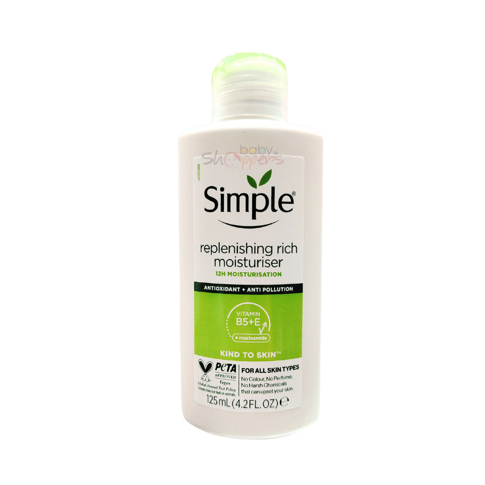 Simple-Replenishing-Rich-Moisturiser-125ml Simple Replenishing Rich Moisturiser 125ml Simple Kind To Skin Replenishing Rich Moisturiser 125ml