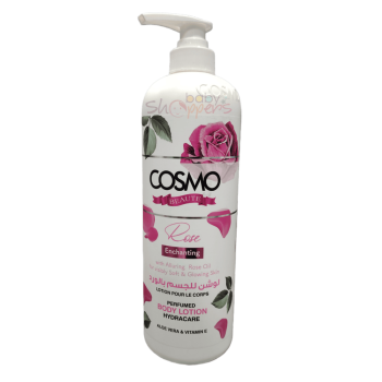 Immerse yourself in elegance with Cosmo Enchanting Rose Perfumed Body Lotion 1000ml, available at BabyShoppers.