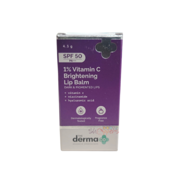 The Derma Co 1% Vitamin C Brightening Lip Balm 4.5g, brightening and hydrating lip balm for pigmentation and UV protection