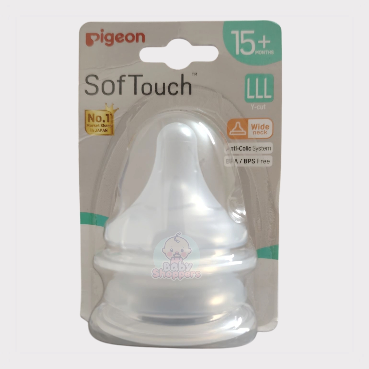 Pigeon SofTouch LLL (Y-cut) Wide Neck Nipple 15M+ Pigeon SofTouch LLL Y cut Wide Neck Nipple 15M Pigeon SofTouch LLL (Y-cut) Wide Neck Nipple 15M+