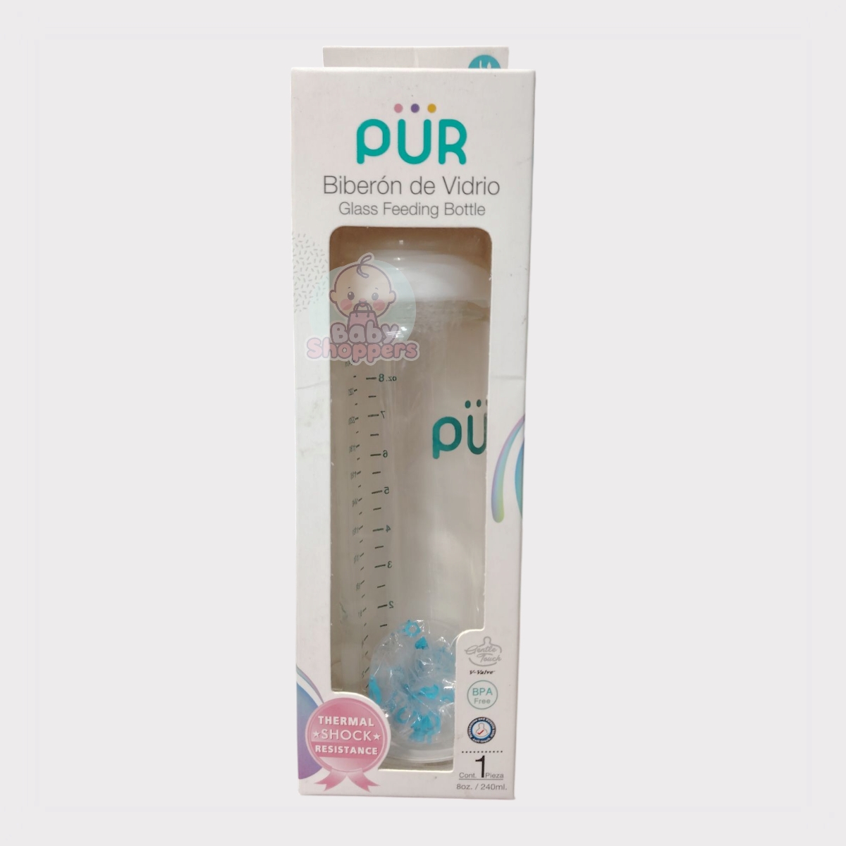 Pur Baby Glass Feeding Bottle 240ml Pur Baby Glass Feeding Bottle 240ml Pur Baby Glass Feeding Bottle 240ml