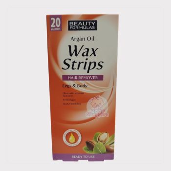 Beauty Formulas Argan Oil Wax Strips Hair Remover Legs & Body 20 Wax Strips