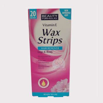 Beauty Formulas Vitamin E Wax Strips Hair Remover Legs & Body 20 Strips