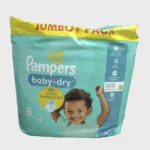 Pampers Baby-Dry Size-8 (Jumbo Pack 52 Nappies) Weight 17+ kg