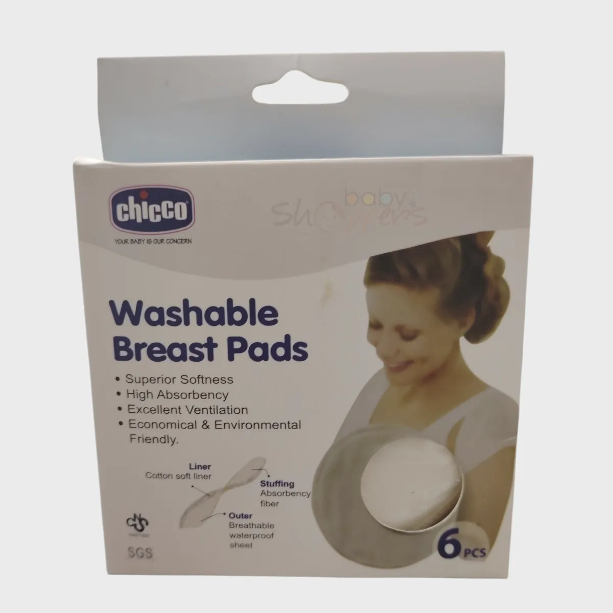 Chicco Washable Breast Pads 6pcs Chicco Washable Breast Pads 6pcs Chicco Washable Breast Pads 6pcs