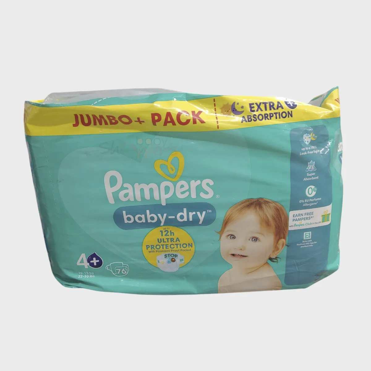 Pampers Baby-Dry Size-4+ (Jumbo Pack 76 Nappies) Weight 10-15kg Pampers Baby Dry Size 4 Jumbo Pack 76 Nappies Weight 10 15kg Pampers Baby-Dry Size-4+ (Jumbo Pack 76 Nappies) Weight 10-15kg