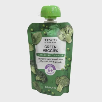 Tesco Organic Green Veggies Pouch 6m+ 100g
